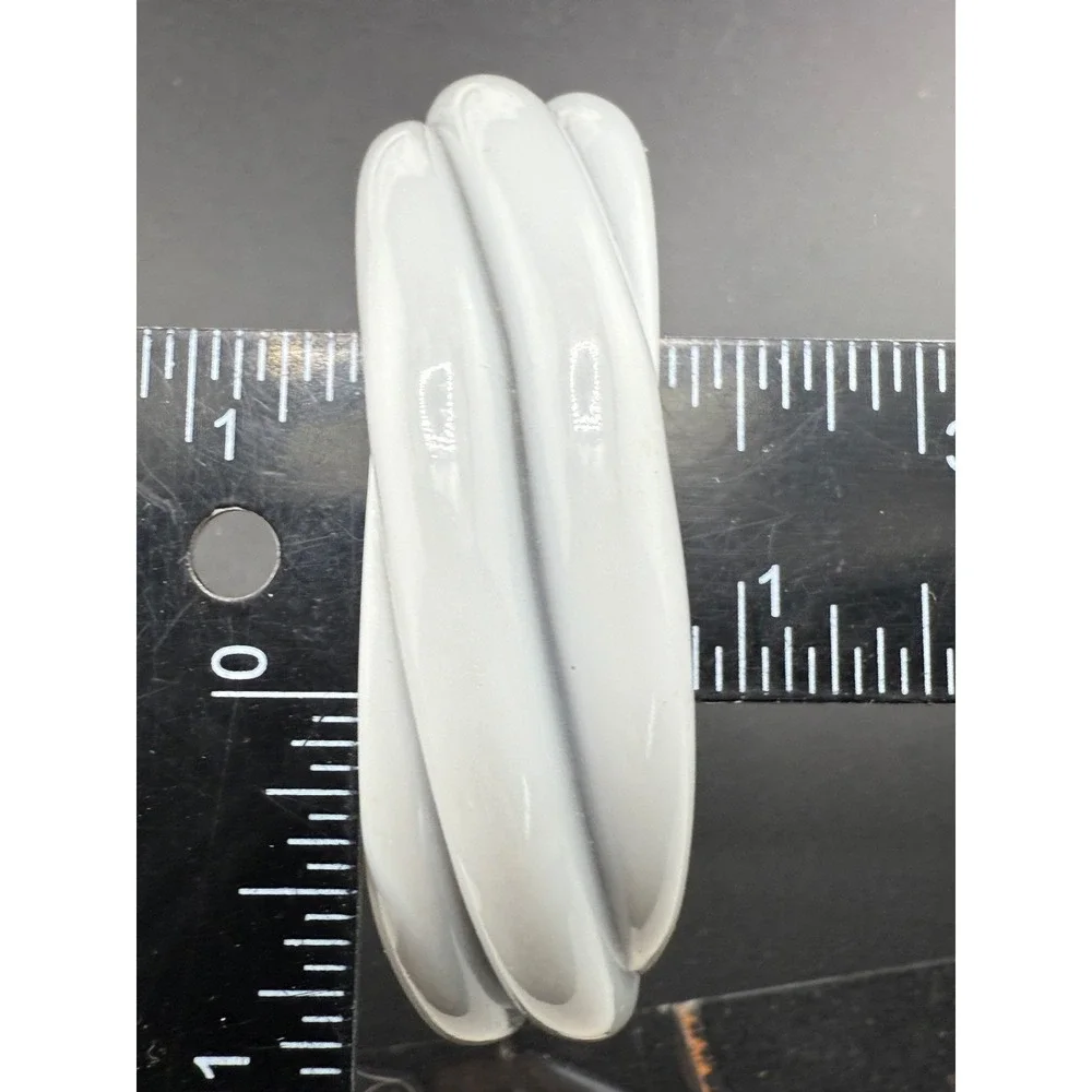 Vintage Grey Bangle Bracelet Chunky Acrylic Molded‎ 8.5